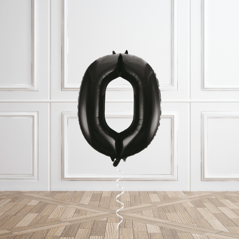 Black Helium Number Balloon