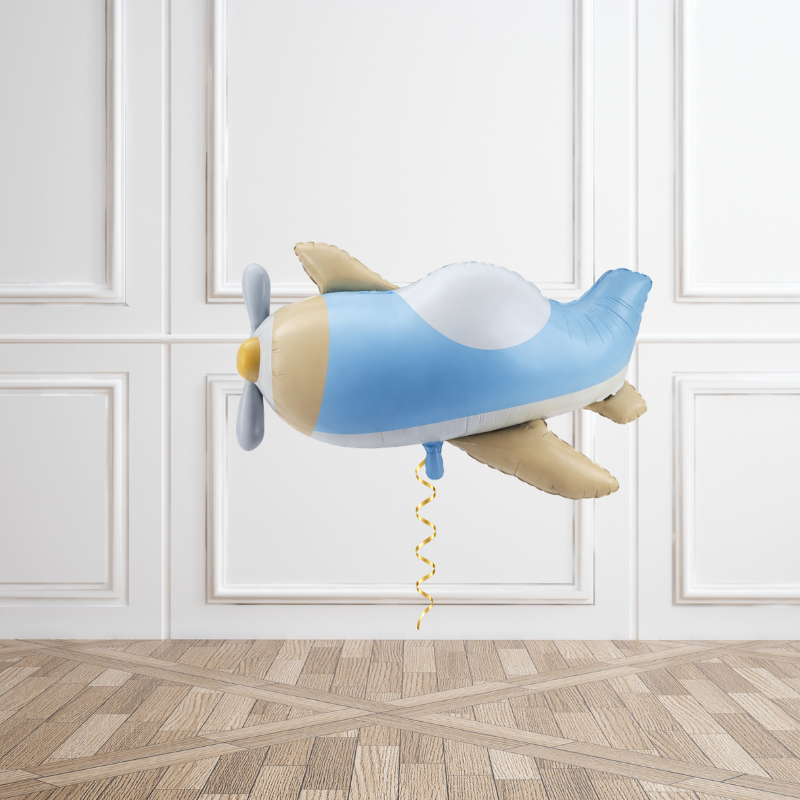 Blue Aeroplane Helium Balloon