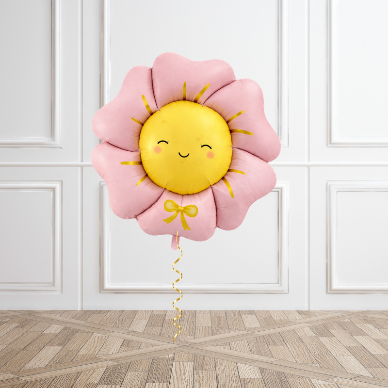 Pink Daisy Flower Helium Balloon
