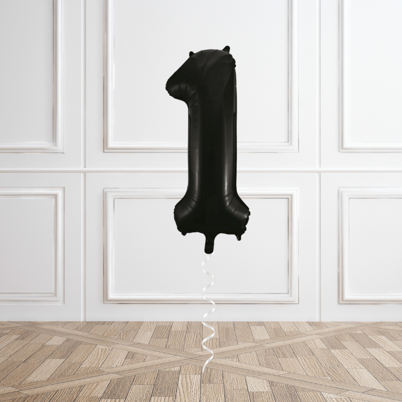 Black Helium Number Balloon