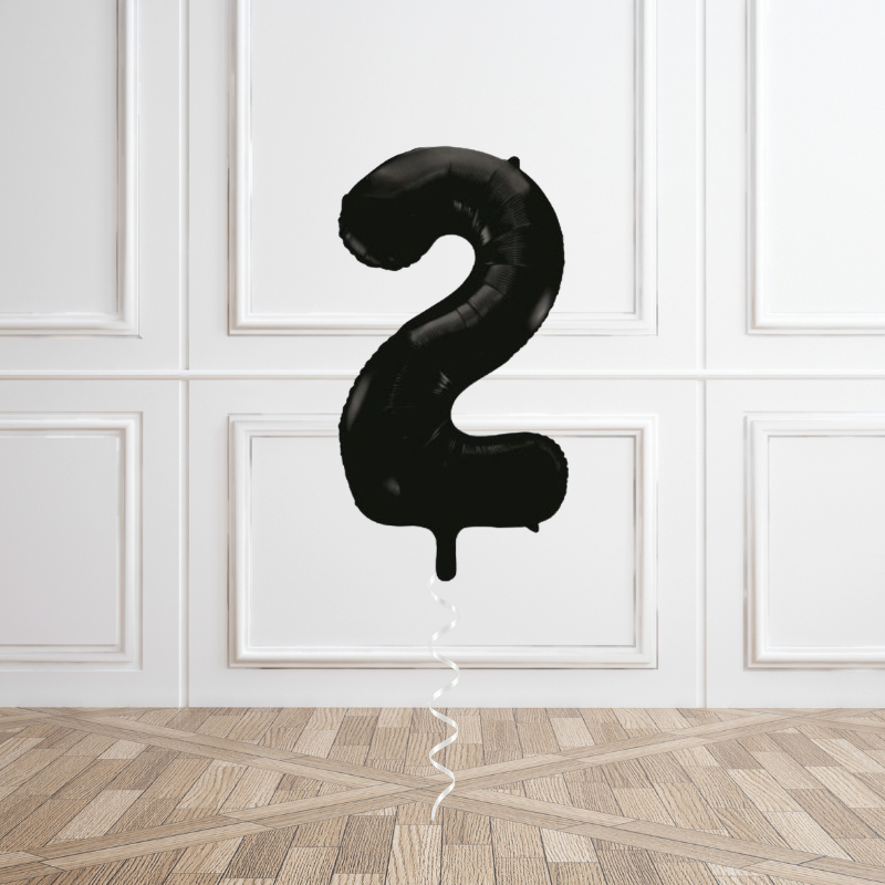 Black Helium Number Balloon
