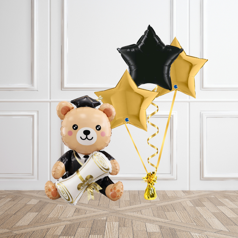 Graduate Bear Luxe Balloon Bunch