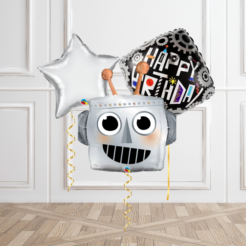 Robot Party Helium Bunch