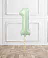 Sage Helium Foil Number Balloon