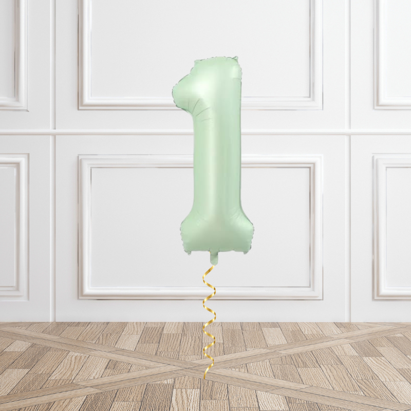 Sage Helium Foil Number Balloon