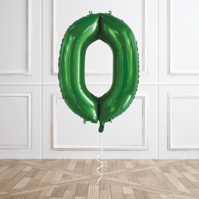 Emerald Helium Number Balloon