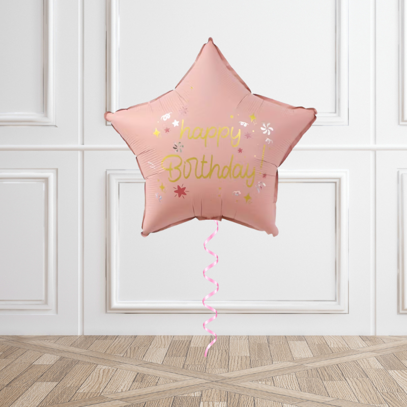 Blush Birthday Star Helium Balloon