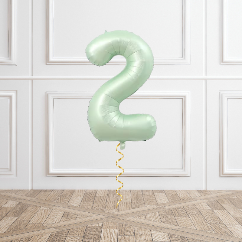 Sage Helium Foil Number Balloon