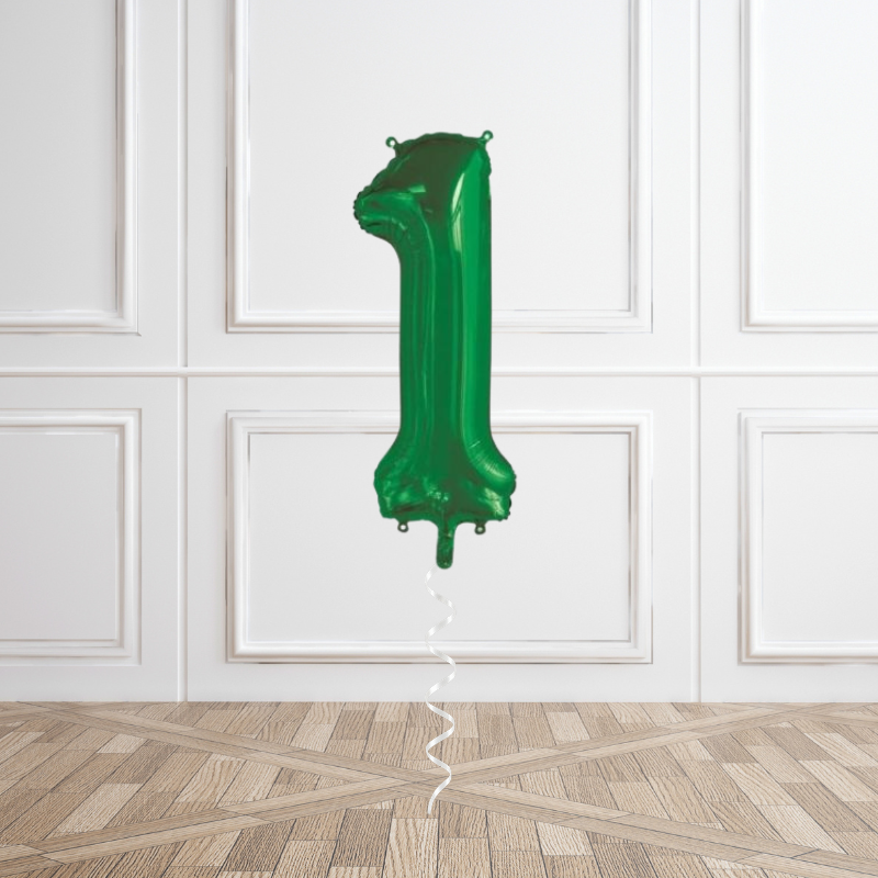 Emerald Helium Number Balloon