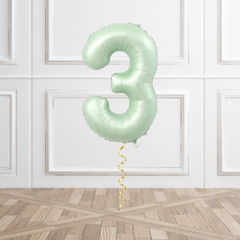 Sage Helium Foil Number Balloon
