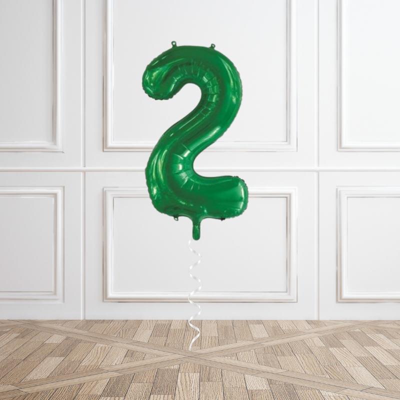 Emerald Helium Number Balloon