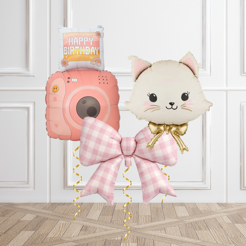 Pink Party Kitty Helium Bunch