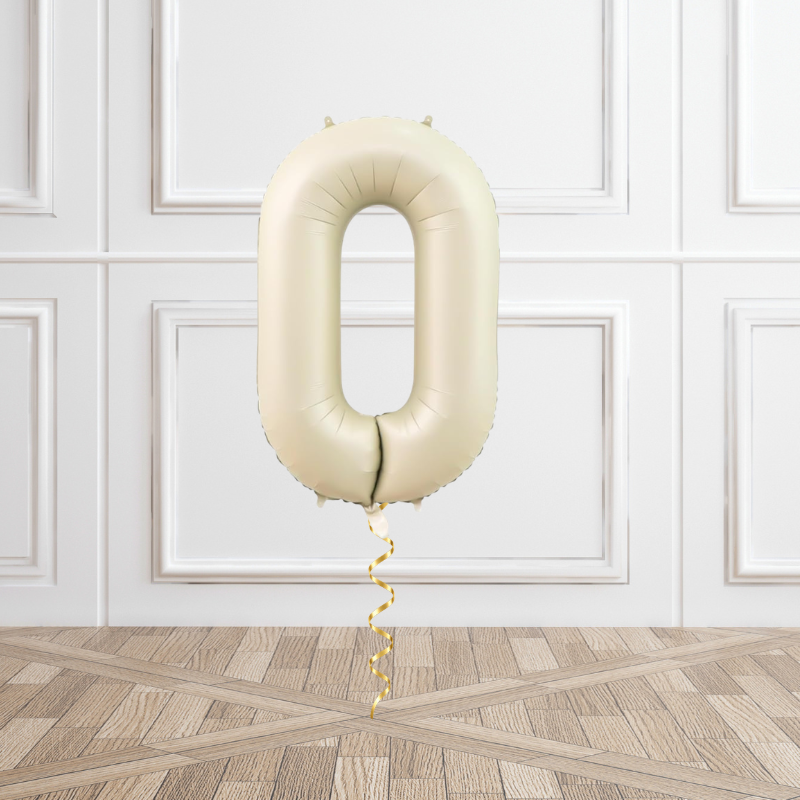 Cream Helium Foil Number Balloon