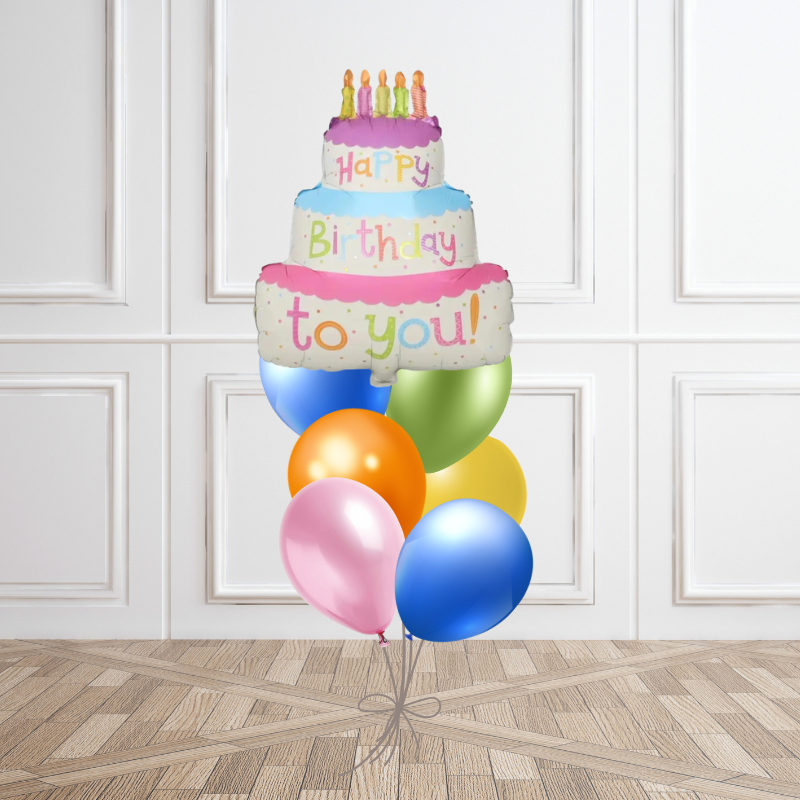 Happy Birthday Cake Helium Bunch