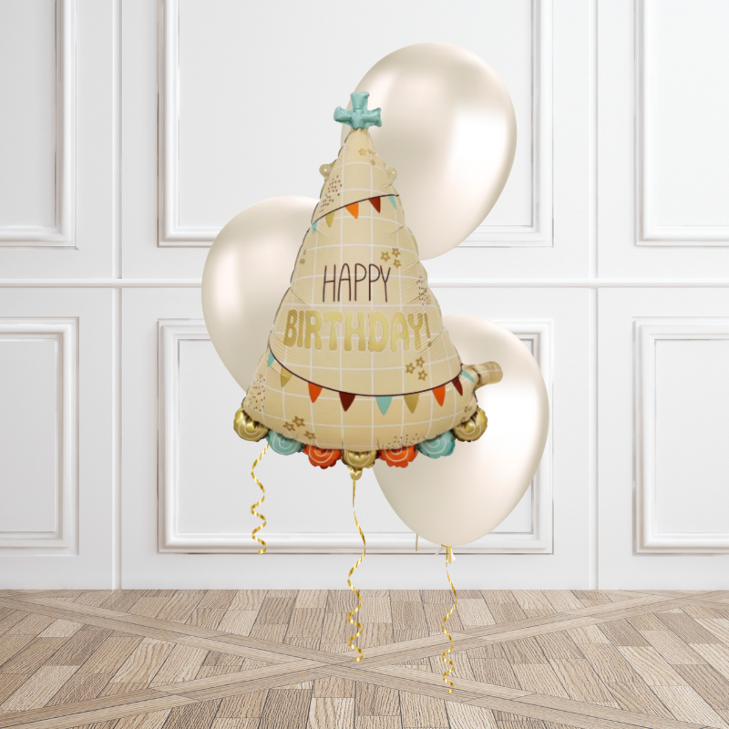 Party Hat Helium Balloon Bunch