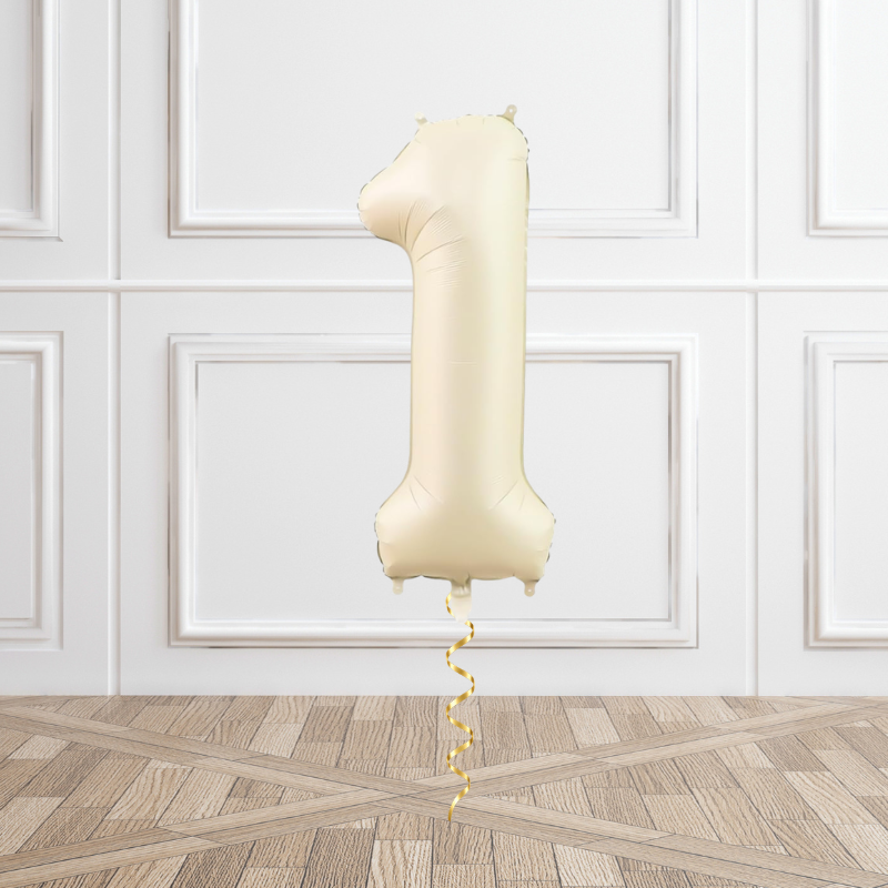Cream Helium Foil Number Balloon