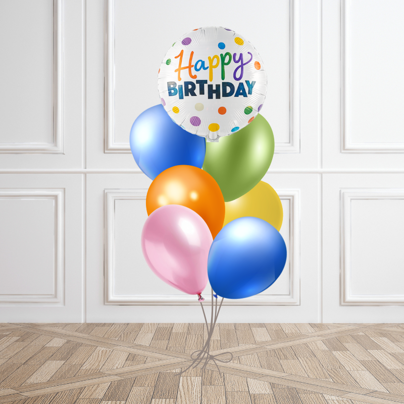 Pola Dot Birthday Wishes Helium Bunch