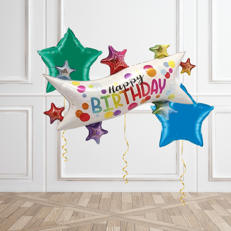 Colour Pop Birthday Star Helium Balloons