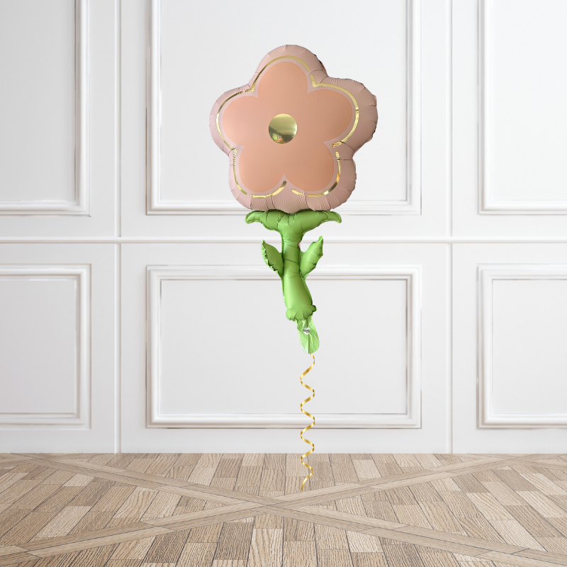 Peach Bloom Flower Helium Balloon