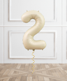 Cream Helium Foil Number Balloon