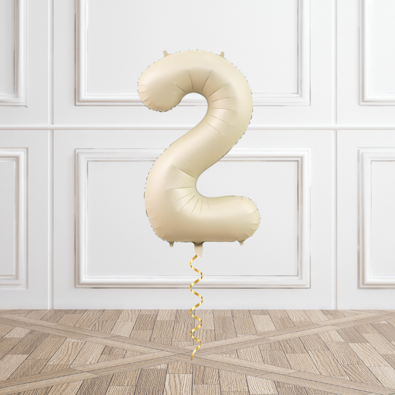 Cream Helium Foil Number Balloon
