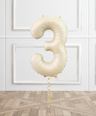 Cream Helium Foil Number Balloon