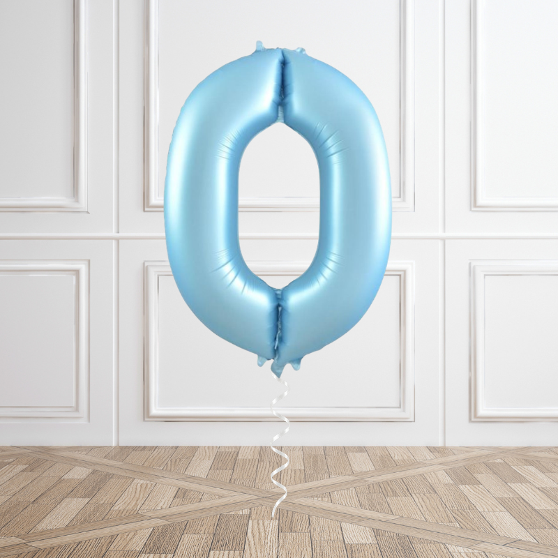 Sky Satin Helium Number Balloon