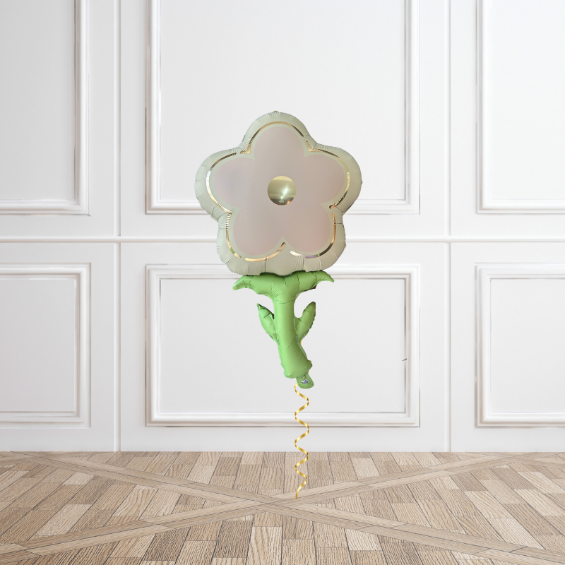 Cream Flower Helium Balloon