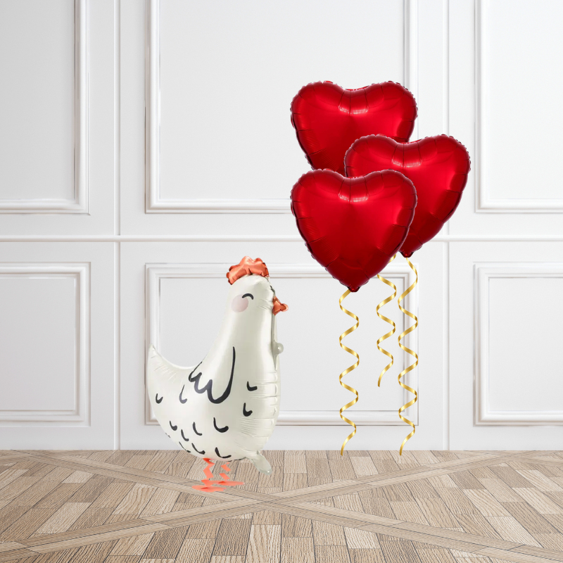White Hen Love Helium Bunch