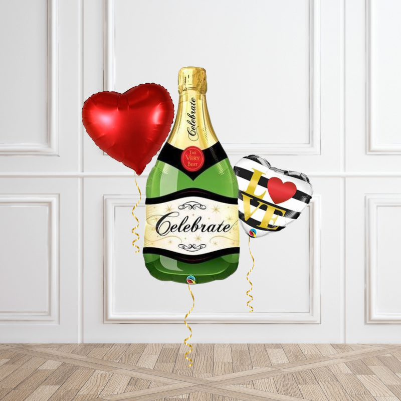 Celebrate Champagne Helium Balloon Bunch