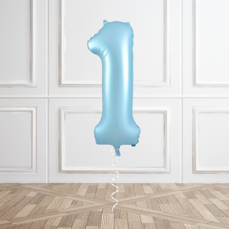 Sky Satin Helium Number Balloon