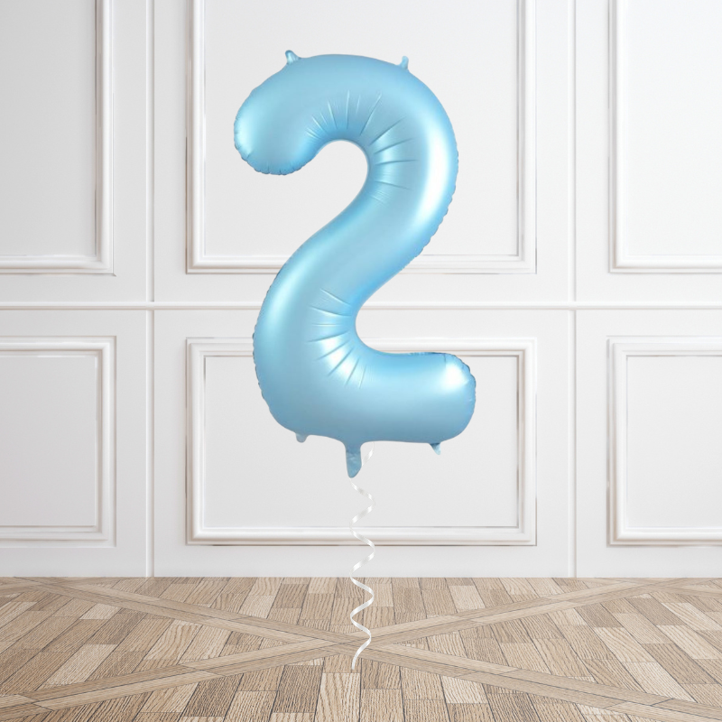 Sky Satin Helium Number Balloon