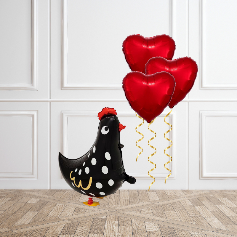 Black Hen Love Helium Bunch