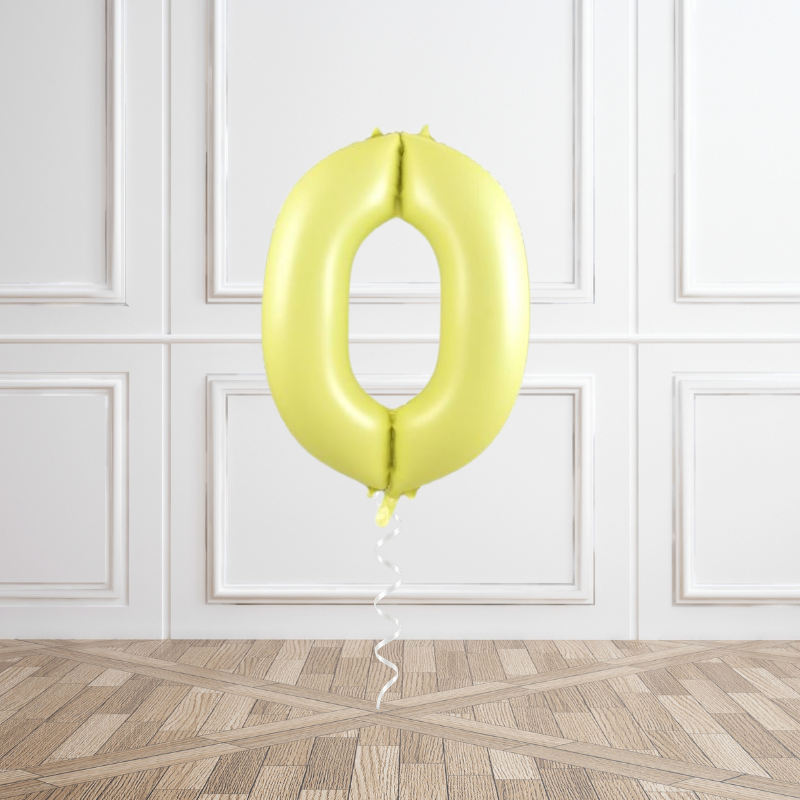 Pastel Yellow Matte Helium Number Balloon