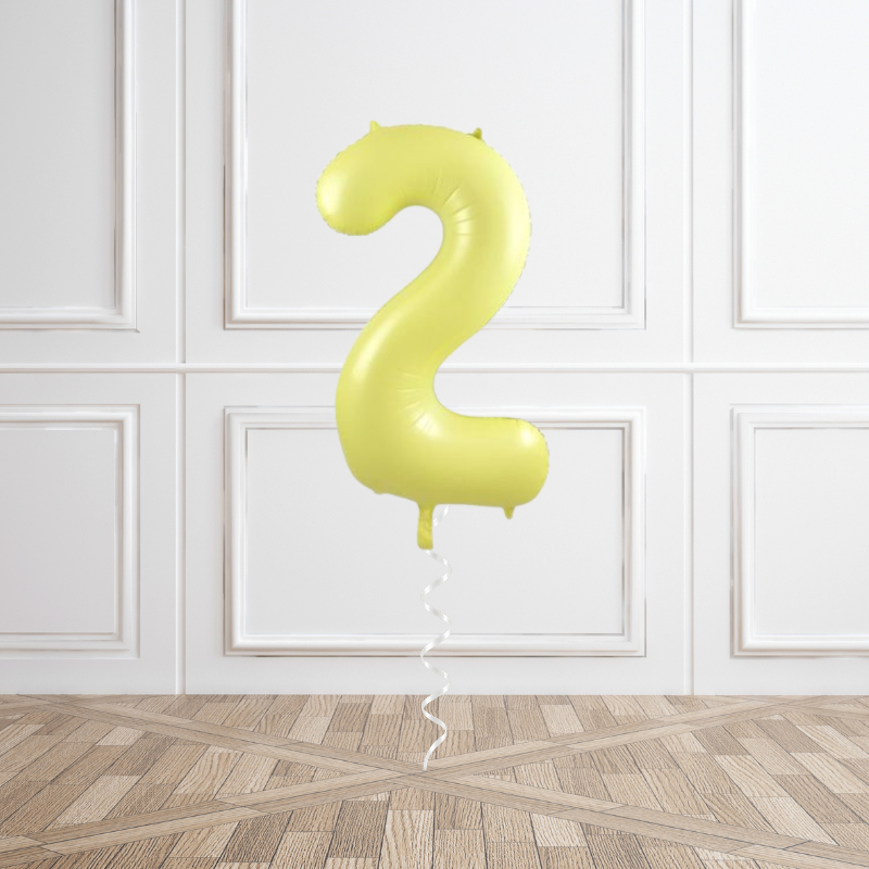 Pastel Yellow Matte Helium Number Balloon