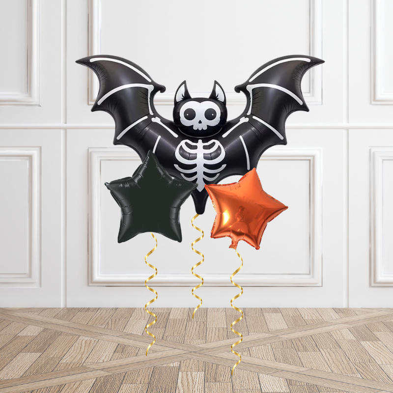 Bat to the Bone Halloween Helium Balloon Bunch