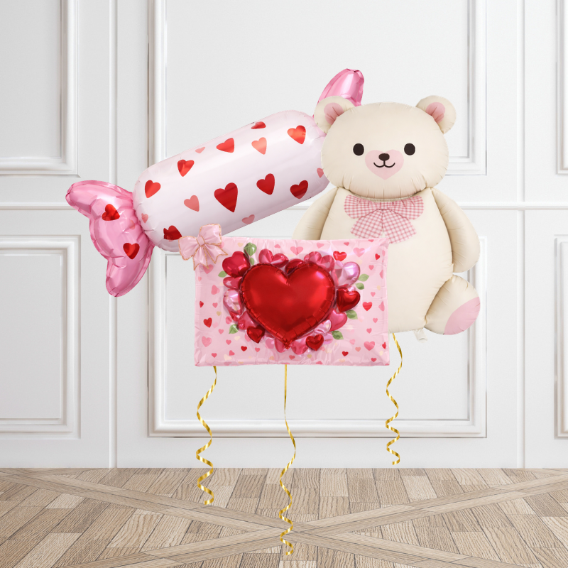 Beary Cute Valentine Balloon Bunch