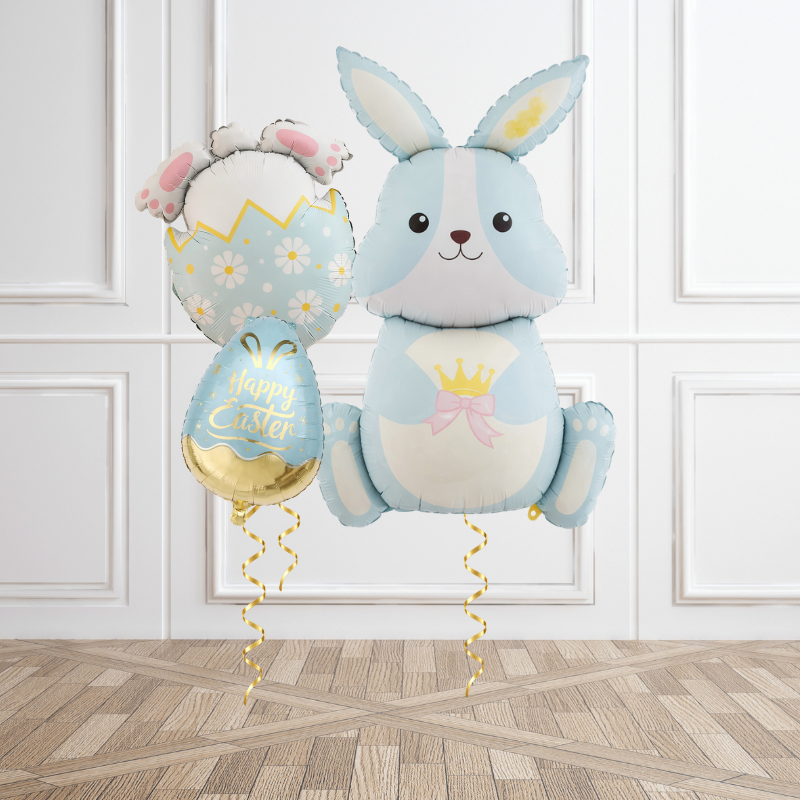 Baby Blue Bunny Easter Balloon Bunch