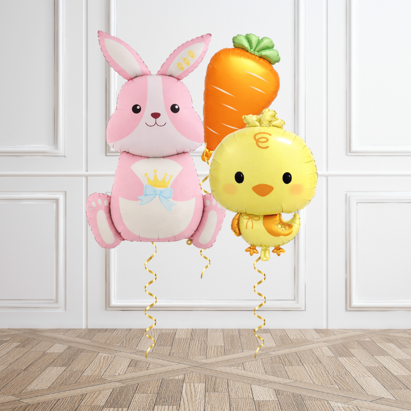 Blush Bunny Easter Balloon Bunch