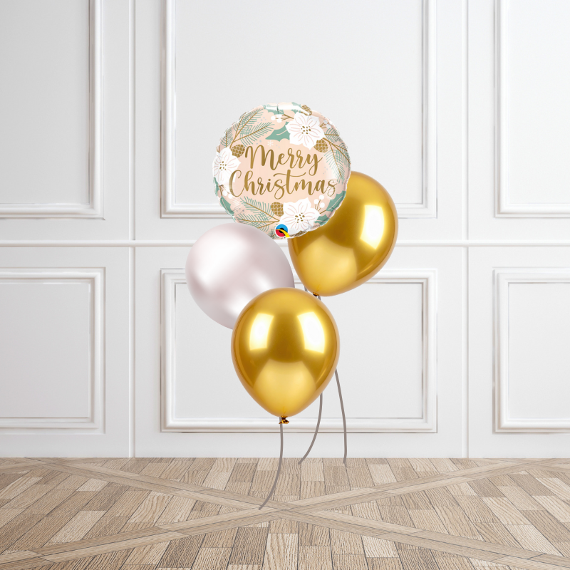 Merry Christmas Gold & Blush Balloon Bouquet