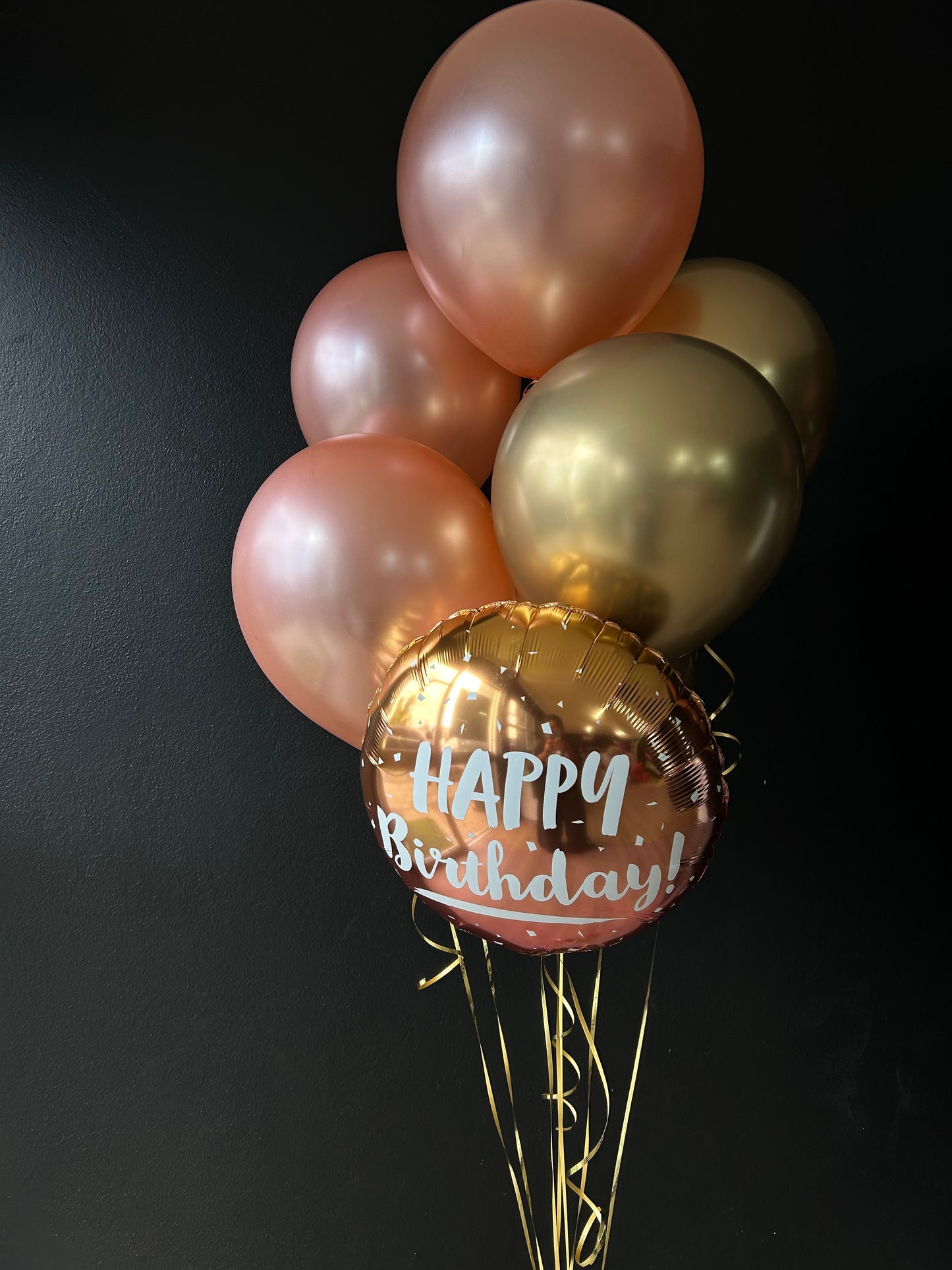 Rose Gold Birthday Glow Balloon Bouquet
