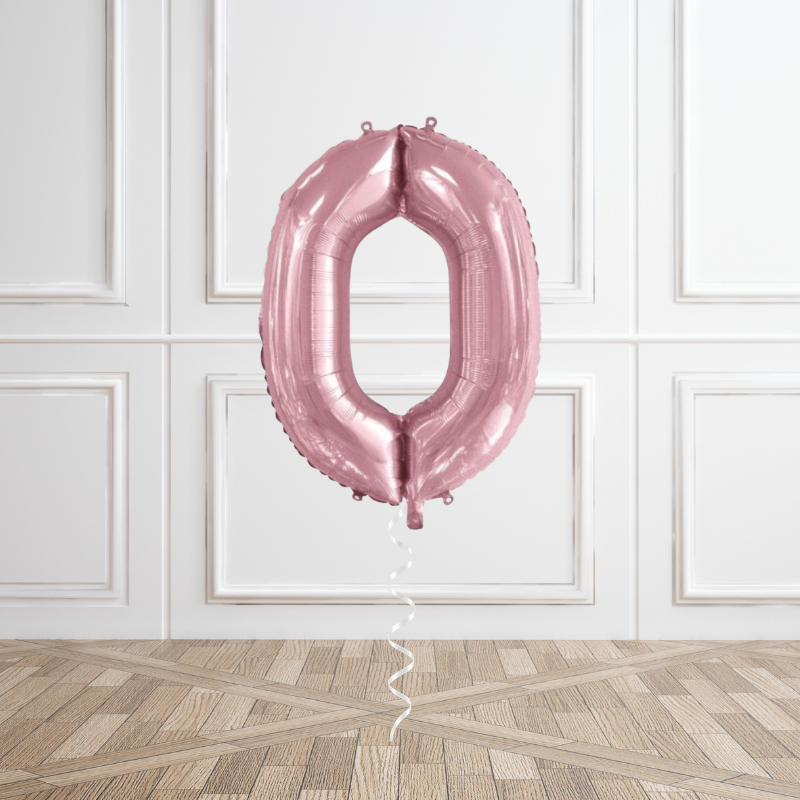 Pink Metallic Helium Number Balloon