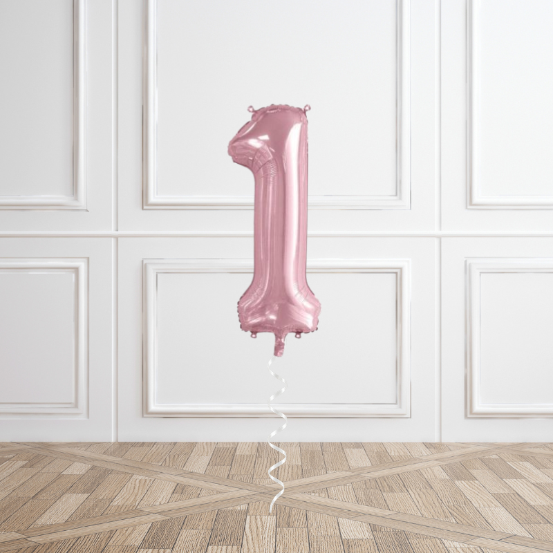 Pink Metallic Helium Number Balloon