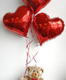 Triple Heart Teddy Balloon Gift