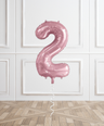 Pink Metallic Helium Number Balloon