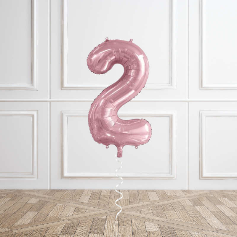 Pink Metallic Helium Number Balloon