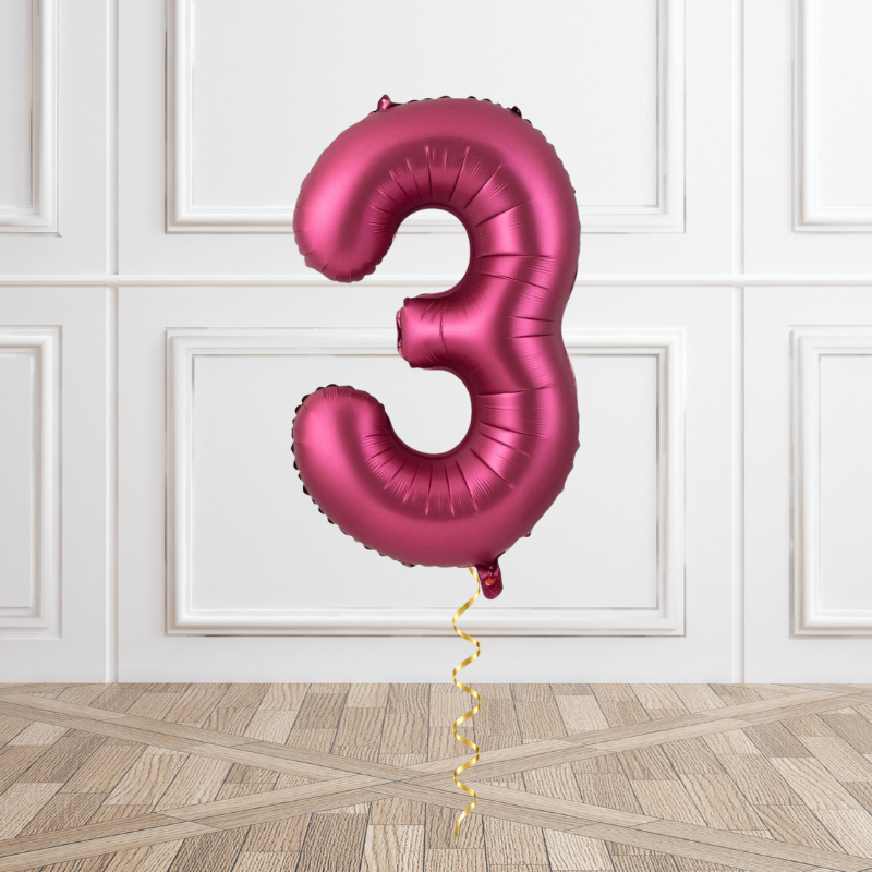 Berry Helium Foil Number Balloon