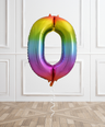 Rainbow Helium Number Balloon
