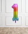 Rainbow Helium Number Balloon