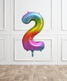Rainbow Helium Number Balloon